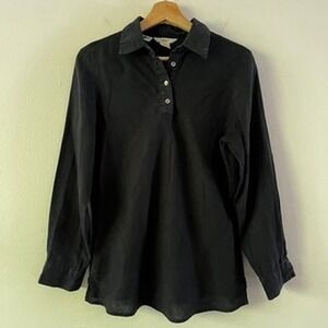 Edward Irish Linen 100% Linen Pullover Long Sleeve Tunic Black size‎ medium